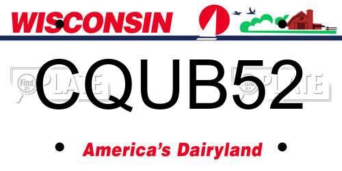 CQUB52 Wisconsin License Plate
