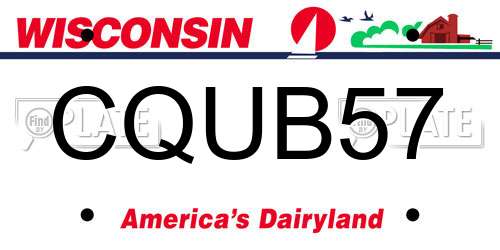 CQUB57 Wisconsin License Plate