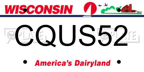CQUS52 Wisconsin License Plate