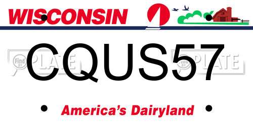 CQUS57 Wisconsin License Plate