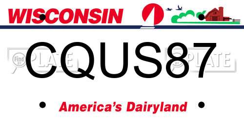 CQUS87 Wisconsin License Plate