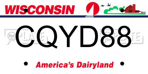 CQYD88 Wisconsin License Plate