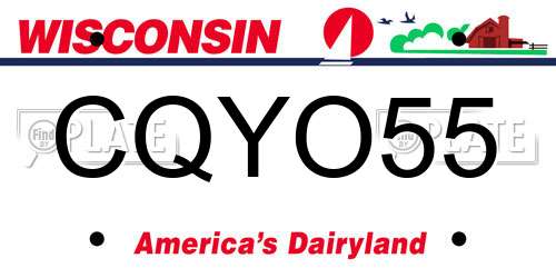 CQYO55 Wisconsin License Plate