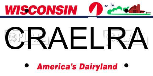 CRAELRA Wisconsin License Plate