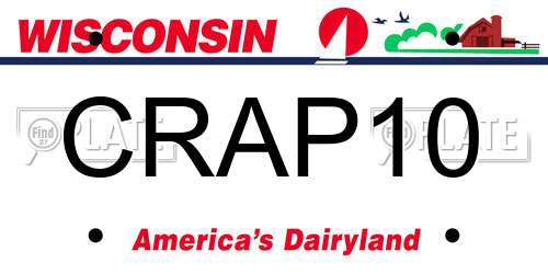 CRAP10 Wisconsin License Plate