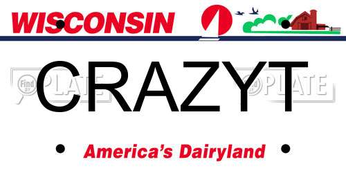 CRAZYT Wisconsin License Plate