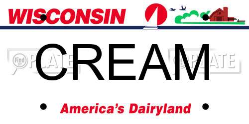 CREAM Wisconsin License Plate