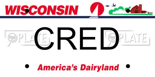 CRED Wisconsin License Plate