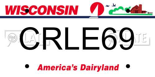 CRLE69 Wisconsin License Plate