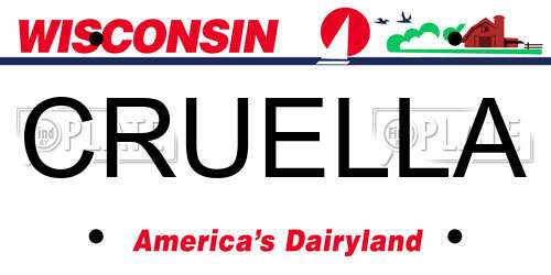 CRUELLA Wisconsin License Plate