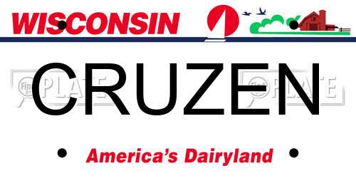 CRUZEN Wisconsin License Plate