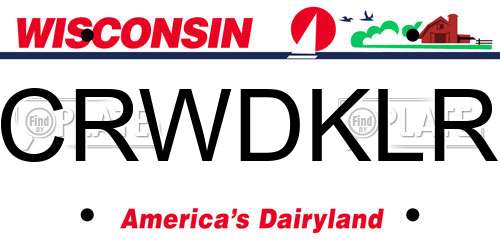 CRWDKLR Wisconsin License Plate