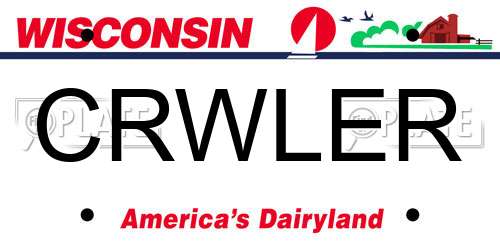 CRWLER Wisconsin License Plate