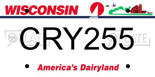 CRY255 Wisconsin License Plate