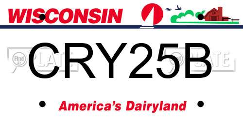 CRY25B Wisconsin License Plate