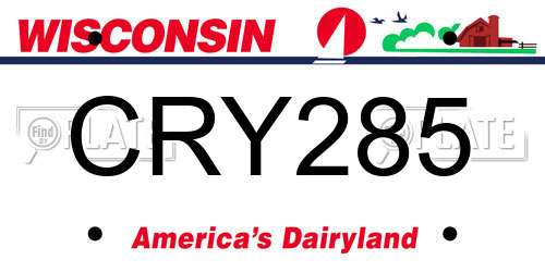 CRY285 Wisconsin License Plate