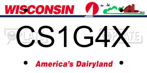 CS1G4X Wisconsin License Plate