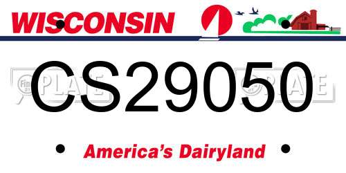 CS29050 Wisconsin License Plate
