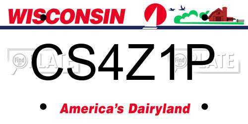 CS4Z1P Wisconsin License Plate