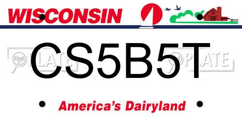 CS5B5T Wisconsin License Plate