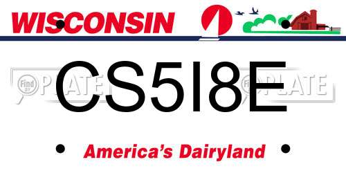 CS5I8E Wisconsin License Plate