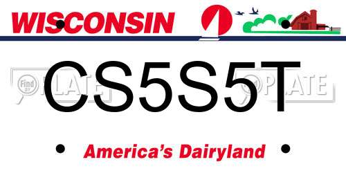 CS5S5T Wisconsin License Plate