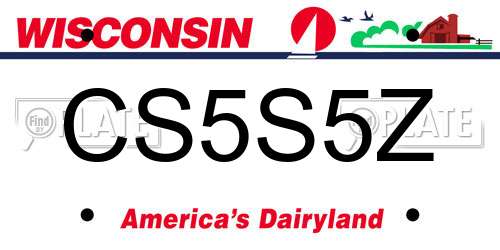 CS5S5Z Wisconsin License Plate