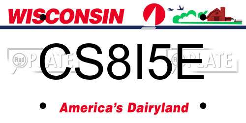 CS8I5E Wisconsin License Plate