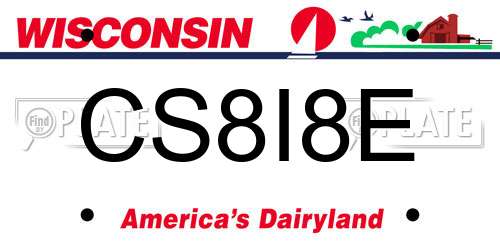 CS8I8E Wisconsin License Plate