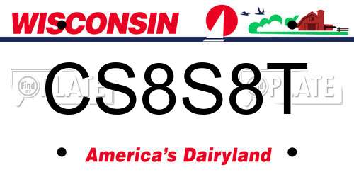 CS8S8T Wisconsin License Plate