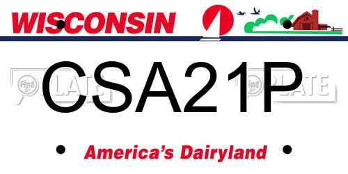 CSA21P Wisconsin License Plate