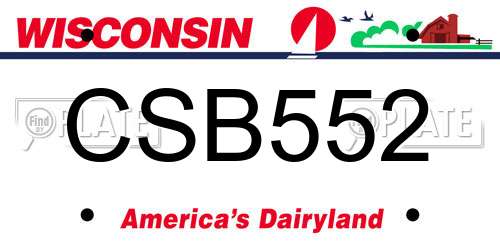 CSB552 Wisconsin License Plate
