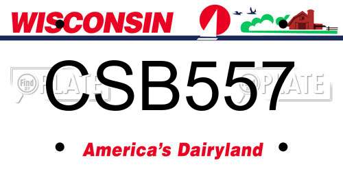 CSB557 Wisconsin License Plate