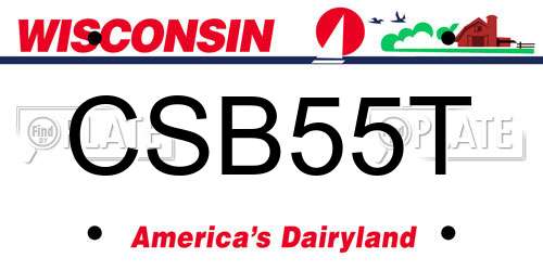 CSB55T Wisconsin License Plate
