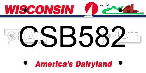 CSB582 Wisconsin License Plate