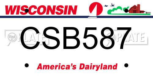 CSB587 Wisconsin License Plate