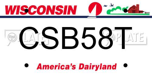 CSB58T Wisconsin License Plate