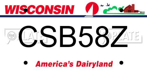 CSB58Z Wisconsin License Plate