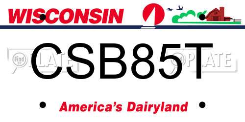 CSB85T Wisconsin License Plate
