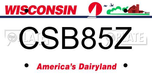 CSB85Z Wisconsin License Plate