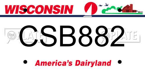 CSB882 Wisconsin License Plate