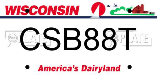 CSB88T Wisconsin License Plate