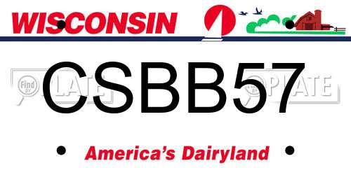 CSBB57 Wisconsin License Plate