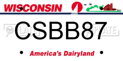 CSBB87 Wisconsin License Plate