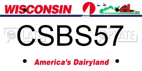 CSBS57 Wisconsin License Plate