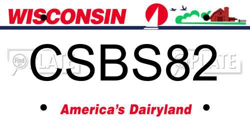 CSBS82 Wisconsin License Plate