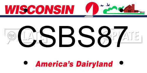 CSBS87 Wisconsin License Plate