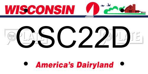 CSC22D Wisconsin License Plate
