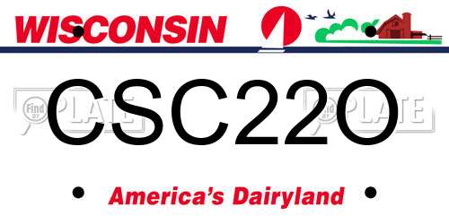 CSC22O Wisconsin License Plate