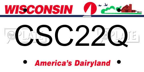 CSC22Q Wisconsin License Plate